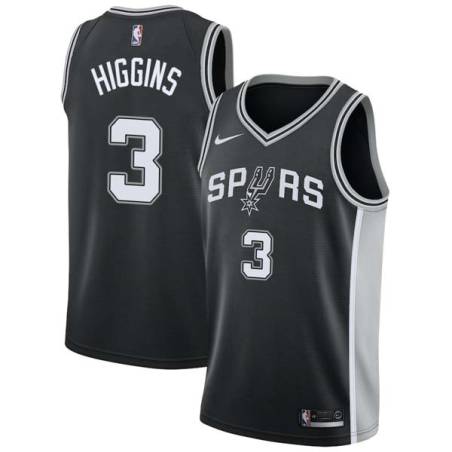 Black Sean Higgins Twill Basketball Jersey -Spurs #3 Higgins Twill Jerseys, FREE SHIPPING