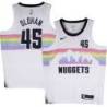 Nuggets #45 Jawann Oldham White rainbow skyline Jersey