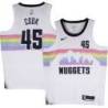 Nuggets #45 Anthony Cook White rainbow skyline Jersey