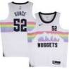 Nuggets #52 Larry Bunce White rainbow skyline Jersey