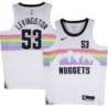Nuggets #53 Cliff Levingston White rainbow skyline Jersey