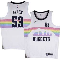 Nuggets #53 Jerome Allen White rainbow skyline Jersey