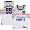 Nuggets #55 Kiki Vandeweghe White rainbow skyline Jersey