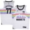 Nuggets #77 Joffrey Lauvergne White rainbow skyline Jersey