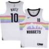 Nuggets #10 Jack White White rainbow skyline Jersey