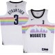 Nuggets #3 Julian Strawther White rainbow skyline Jersey