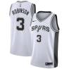 White Glenn Robinson Twill Basketball Jersey -Spurs #3 Robinson Twill Jerseys, FREE SHIPPING