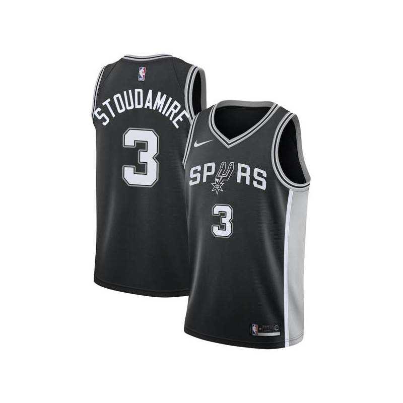 Black Damon Stoudamire Twill Basketball Jersey -Spurs #3 Stoudamire Twill Jerseys, FREE SHIPPING