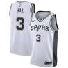 White George Hill Twill Basketball Jersey -Spurs #3 Hill Twill Jerseys, FREE SHIPPING