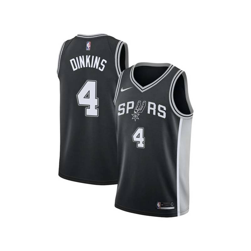 Black Byron Dinkins Twill Basketball Jersey -Spurs #4 Dinkins Twill Jerseys, FREE SHIPPING