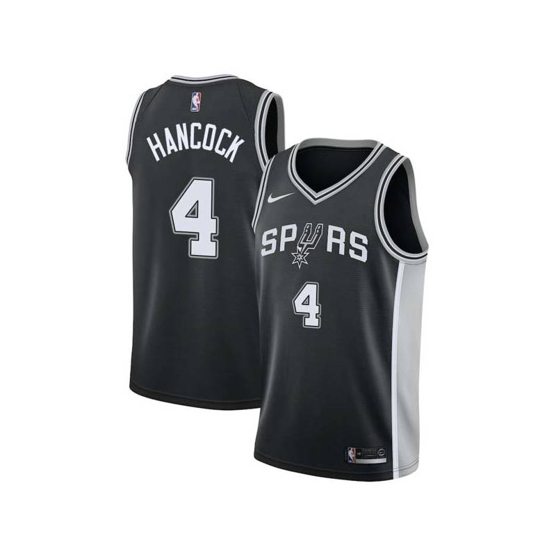 Black Darrin Hancock Twill Basketball Jersey -Spurs #4 Hancock Twill Jerseys, FREE SHIPPING