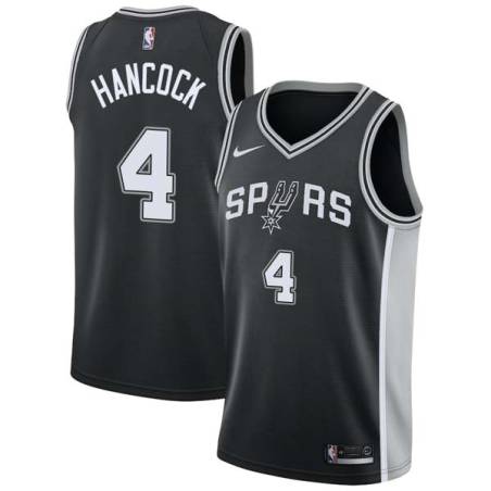 Black Darrin Hancock Twill Basketball Jersey -Spurs #4 Hancock Twill Jerseys, FREE SHIPPING