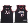 Black Throwback Al Cervi Twill Basketball Jersey -76ers #15 Cervi Twill Jerseys, FREE SHIPPING