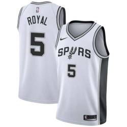 White Donald Royal Twill Basketball Jersey -Spurs #5 Royal Twill Jerseys, FREE SHIPPING