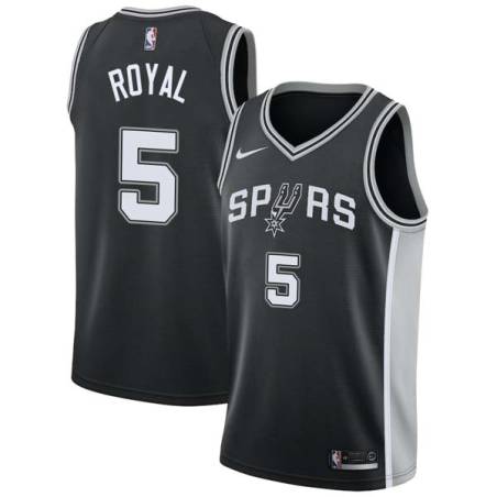 Black Donald Royal Twill Basketball Jersey -Spurs #5 Royal Twill Jerseys, FREE SHIPPING