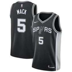 Black Sam Mack Twill Basketball Jersey -Spurs #5 Mack Twill Jerseys, FREE SHIPPING