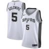 White Anthony Goldwire Twill Basketball Jersey -Spurs #5 Goldwire Twill Jerseys, FREE SHIPPING