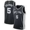 Black Anthony Goldwire Twill Basketball Jersey -Spurs #5 Goldwire Twill Jerseys, FREE SHIPPING