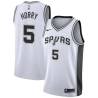 White Robert Horry Twill Basketball Jersey -Spurs #5 Horry Twill Jerseys, FREE SHIPPING