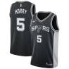 Black Robert Horry Twill Basketball Jersey -Spurs #5 Horry Twill Jerseys, FREE SHIPPING