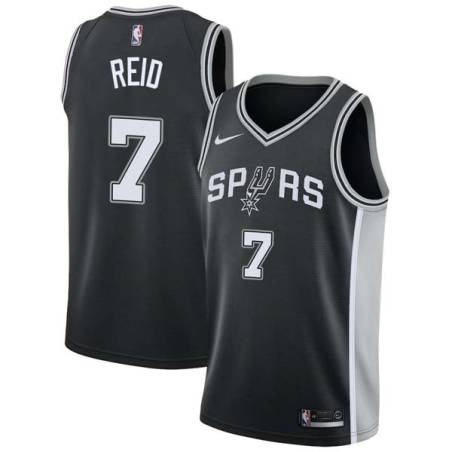 Black J.R. Reid Twill Basketball Jersey -Spurs #7 Reid Twill Jerseys, FREE SHIPPING