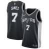 Black Damion James Twill Basketball Jersey -Spurs #7 James Twill Jerseys, FREE SHIPPING