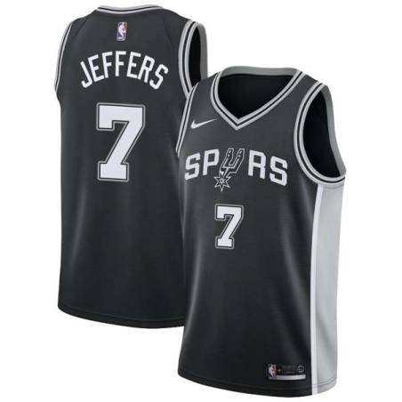 Black Othyus Jeffers Twill Basketball Jersey -Spurs #7 Jeffers Twill Jerseys, FREE SHIPPING