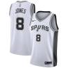 White Ozell Jones Twill Basketball Jersey -Spurs #8 Jones Twill Jerseys, FREE SHIPPING