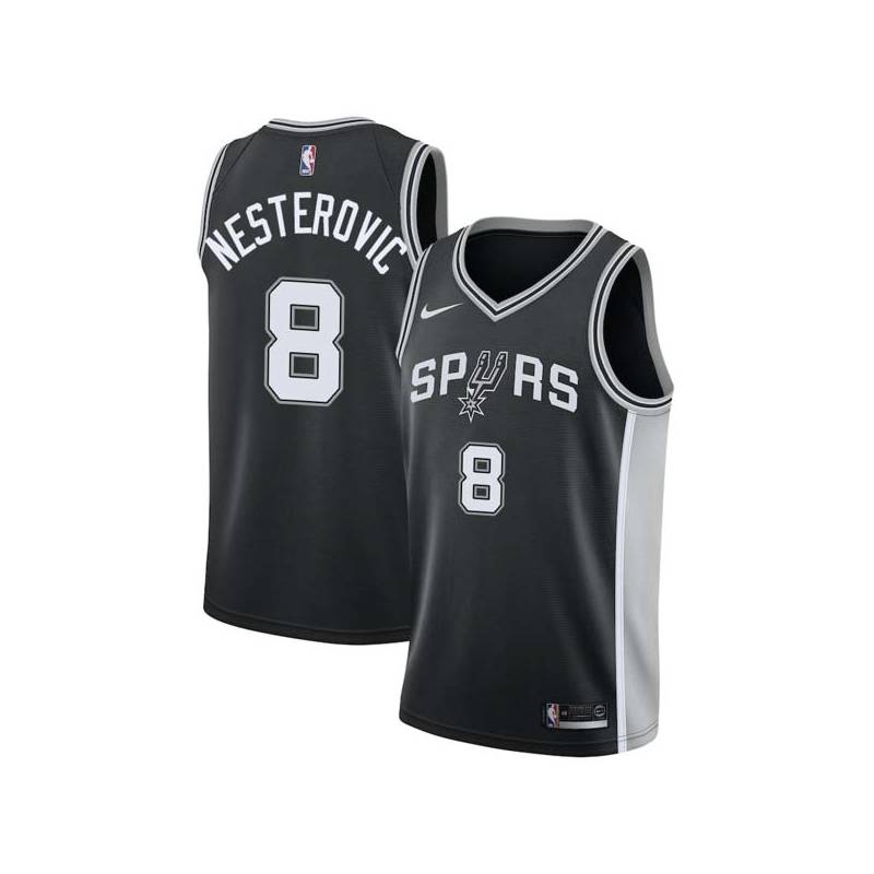 Black Rasho Nesterovic Twill Basketball Jersey -Spurs #8 Nesterovic Twill Jerseys, FREE SHIPPING