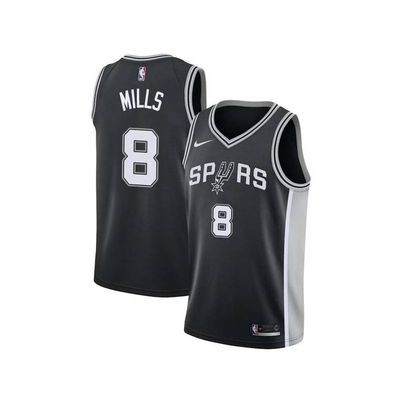 Black Patty Mills Twill Basketball Jersey -Spurs #8 Mills Twill Jerseys, FREE SHIPPING