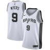 White Pete Myers Twill Basketball Jersey -Spurs #9 Myers Twill Jerseys, FREE SHIPPING